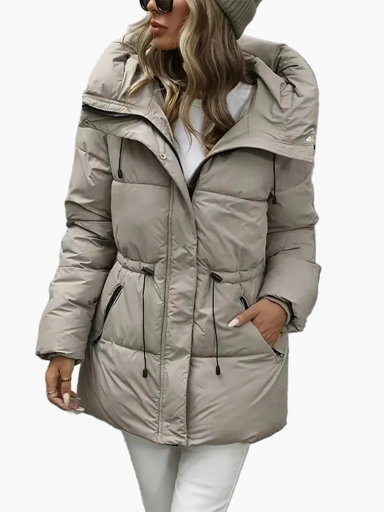 Women’s Fitted Quilted Jacket – Hooded with Water-Repellent Finish