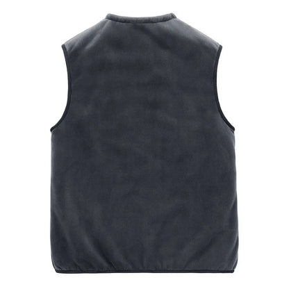 Men’s Fleece-Lined Winter Vest – Warm Sleeveless Zip-Up Layer with Practical Pockets
