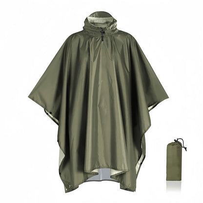 Men’s Waterproof Hooded Rain Poncho – Packable Windproof Outdoor Hiking Cape