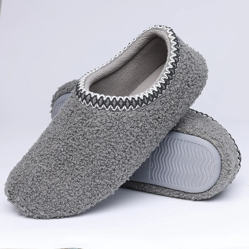 Women’s Polar Fleece House Slippers – Closed-Back Indoor Shoes with Cushioned Memory-Foam Footbeds