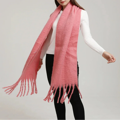 Women’s Cashmere Winter Scarf – Oversized Soft Tassel Wrap for Elegant Autumn and Winter Layering