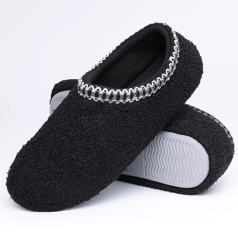 Women’s Polar Fleece House Slippers – Closed-Back Indoor Shoes with Cushioned Memory-Foam Footbeds