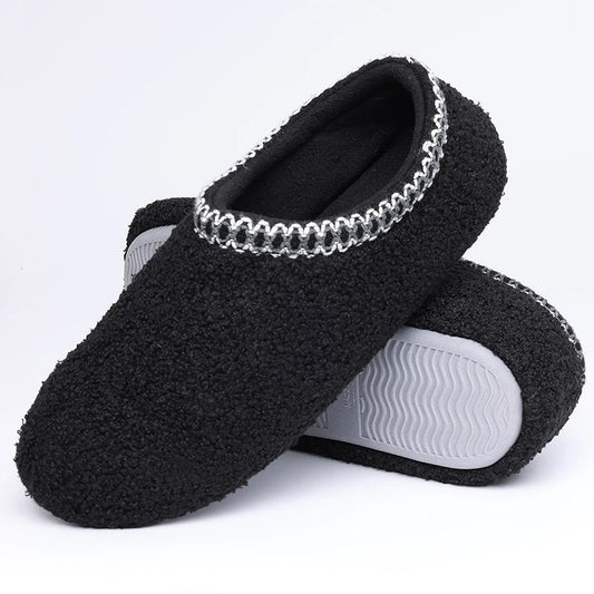 Women’s Polar Fleece House Slippers – Closed-Back Indoor Shoes with Cushioned Memory-Foam Footbeds