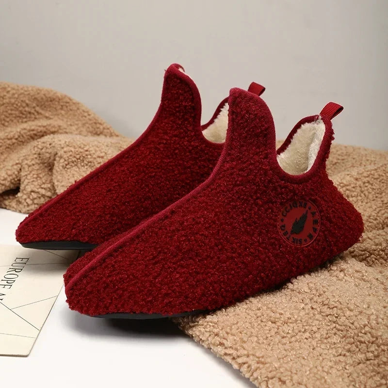Men’s Soft Cotton-Lined Winter Slippers – Warm Non-Slip Indoor House Shoes