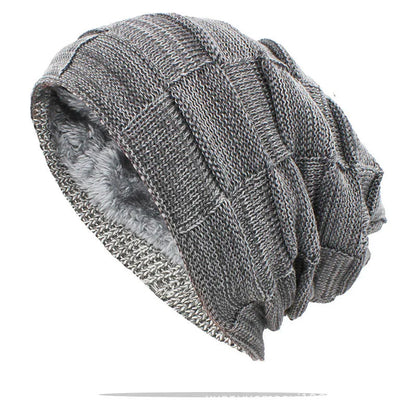 Unisex Textured Slouchy Knit Beanie – Stretch Winter Hat with Relaxed Patchwork Design
