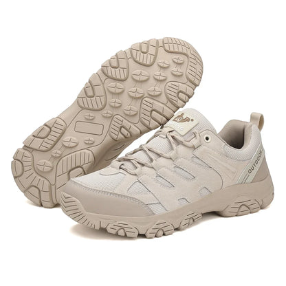 Men’s Low-Cut Winter Hiking Shoes – Rugged Anti-Slip Lace-Up Outdoor Trail Walking Sneakers