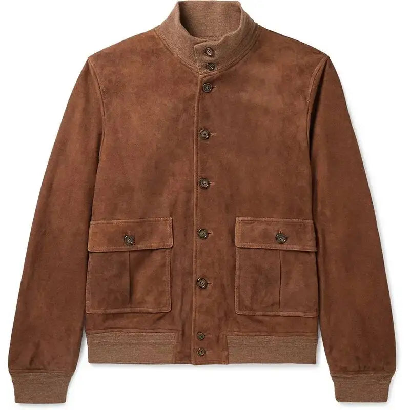 Men’s Vintage Utility Jacket – Slim-Fit Button-Front Jacket with Flap Pockets