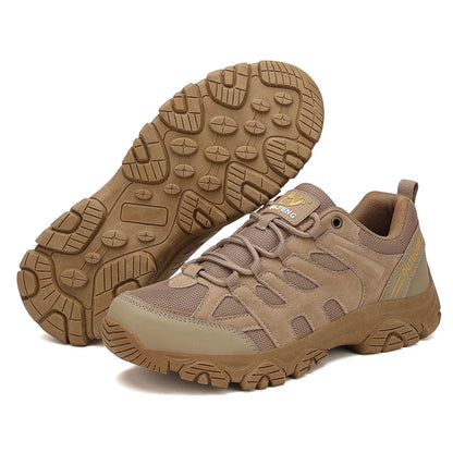 Men’s Low-Cut Winter Hiking Shoes – Rugged Anti-Slip Lace-Up Outdoor Trail Walking Sneakers