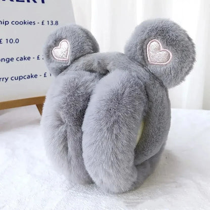 Women’s Bear Ear Winter Earmuffs – Plush Foldable Cold-Weather Ear Warmers for Outdoor Wear and Gifting