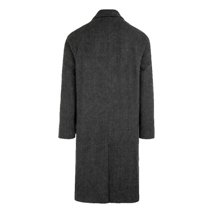 Men’s Herringbone Wool-Blend Overcoat – Smart Tailored Long Coat for Winter Business Casual and Formal Wear