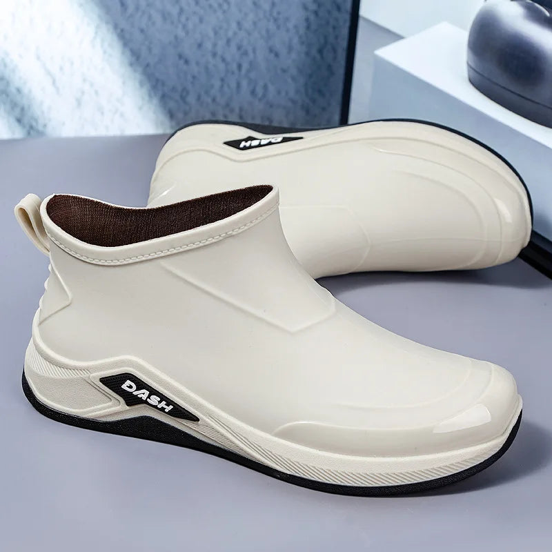 Men’s Waterproof Winter Rain Boots – Cotton-Lined Anti-Slip Outdoor Shoes