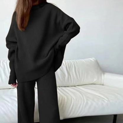 Women’s Oversized Knit Top and Wide-Leg Trouser Set – Relaxed Two-Piece Loungewear