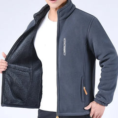 Men’s Polar Fleece Jacket – Full-Zip Winter Layer with High Collar and Secure Pockets