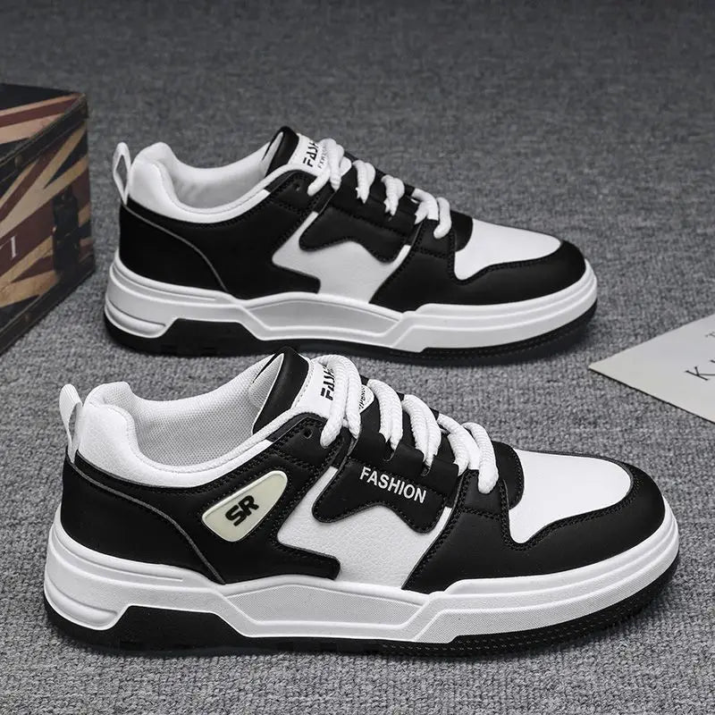 Men’s Breathable Low-Top Sneakers – Casual Lace-Up Everyday Trainers with Soft Flat Sole