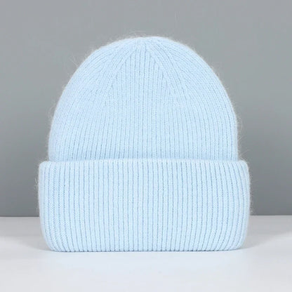 Women’s Soft Knit Beanie – Cashmere Rabbit-Fur Blend Winter Hat for Autumn and Winter Wear