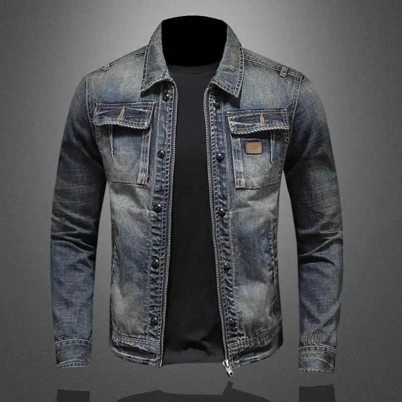 Men’s Trucker Jacket – Flap Pockets with Zip and Button Fastening