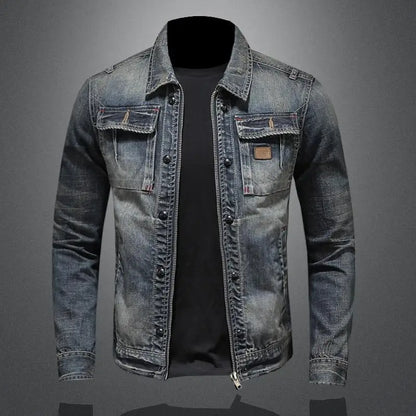 Men’s Trucker Jacket – Flap Pockets with Zip and Button Fastening