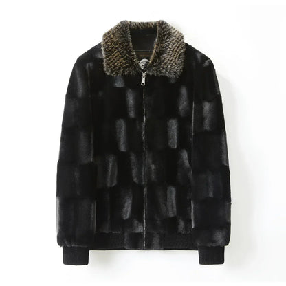 Men’s Faux-Fur Winter Jacket – Warm Zip-Up Casual Coat with Plush Collar for Everyday Cold-Weather Wear