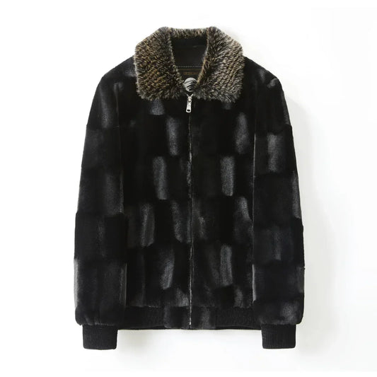 Men’s Faux-Fur Winter Jacket – Warm Zip-Up Casual Coat with Plush Collar for Everyday Cold-Weather Wear
