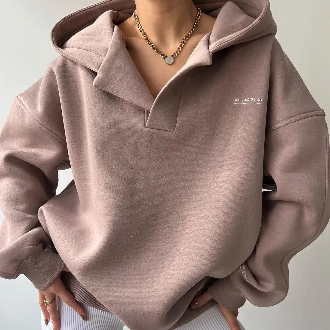 Women’s Oversized Hooded Sweatshirt – Relaxed Drop-Shoulder Pullover for Everyday Comfort