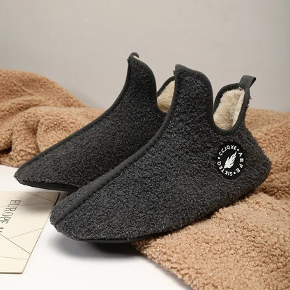 Men’s Soft Cotton-Lined Winter Slippers – Warm Non-Slip Indoor House Shoes