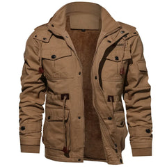 Men’s Insulated Utility Winter Jacket – Thick Full-Zip Cold-Weather Field Coat with Multi-Pocket Design