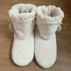 Women’s Pom-Pom Slipper Boots – Plush Winter House Shoes with Cosy Ankle Cuffs