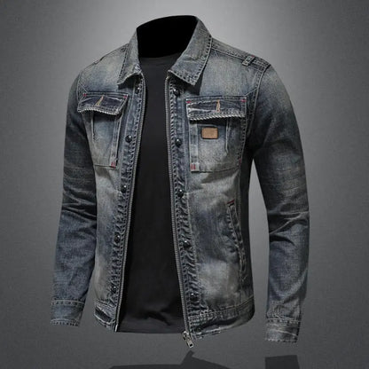 Men’s Trucker Jacket – Flap Pockets with Zip and Button Fastening
