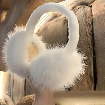 Women’s Faux Fur Ear Warmers – Soft Foldable Winter Earmuffs for Outdoor and Daily Wear