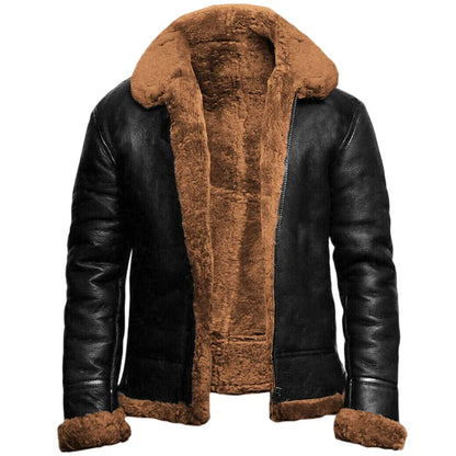 Men’s Leather Winter Jacket – Warm Lined Outerwear for Cold-Weather Daily Wear