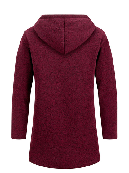 Men’s Longline Zip-Up Hoodie – Relaxed Hooded Sweatshirt Jacket for Winter Layering