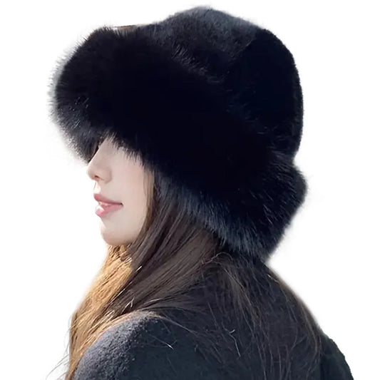 Women’s Plush Winter Hat – Thick Brimless Faux-Fur Cap with Extended Ear Coverage
