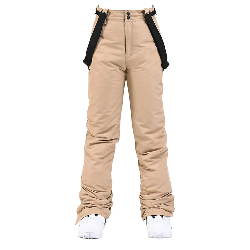 Women’s Waterproof Snowboard Trousers – Breathable Insulated Ski Pants with Adjustable Suspenders for Winter Sports