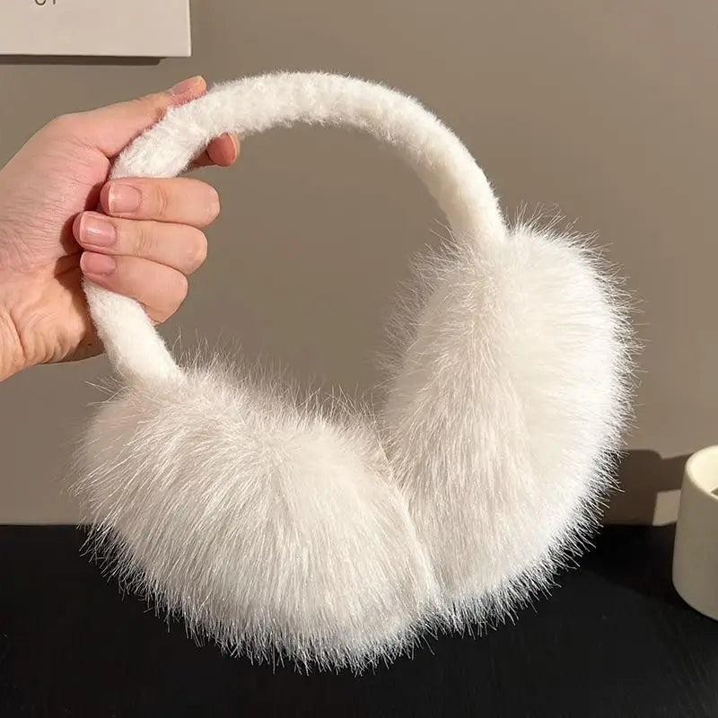 Women’s Faux Fur Ear Warmers – Soft Foldable Winter Earmuffs for Outdoor and Daily Wear