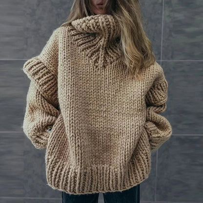 Women’s Chunky Turtleneck Knit Sweater – Oversized Winter Pullover for Cosy Cold-Weather Layering