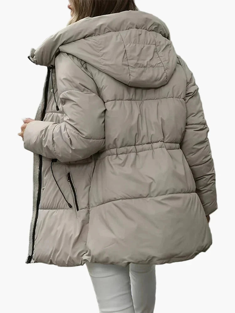 Women’s Fitted Quilted Jacket – Hooded with Water-Repellent Finish