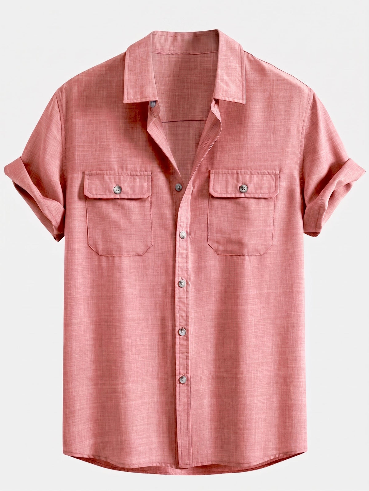 Men’s Textured Pocket Shirt Co-Ord – Linen Blend Straight-Leg Trousers for Summer Smart Casual Wear