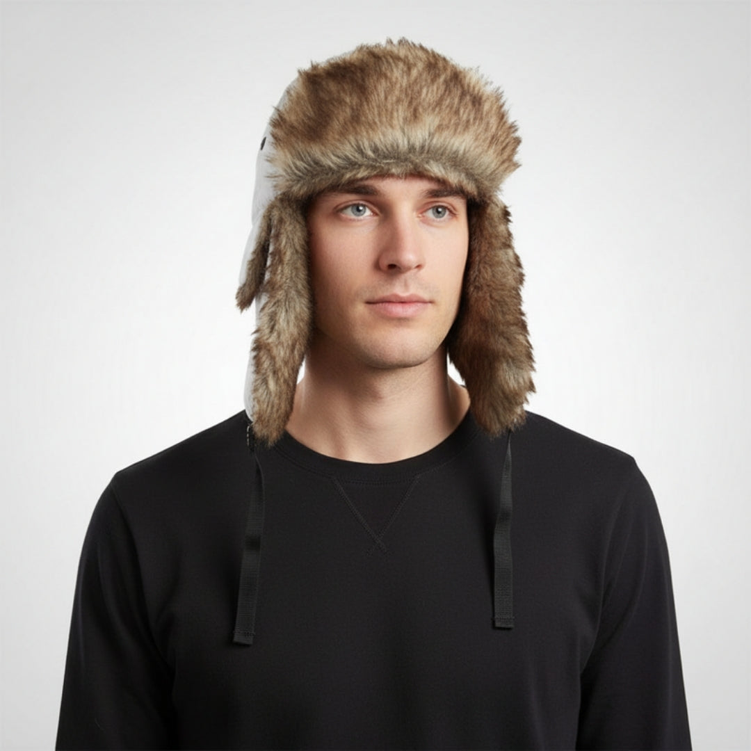 Men’s Faux-Fur Trapper Hat – Wind-Resistant Ear-Flap Winter Cap with Adjustable Fit