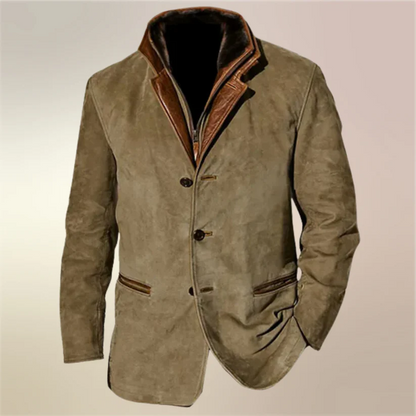 Men’s Tailored Suede Blazer Jacket – Refined Layer for Autumn and Winter Wear