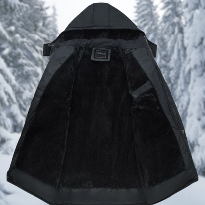 Men’s Fleece-Lined Hooded Winter Parka – Warm Utility Layer for Everyday Cold-Weather Wear