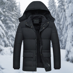 Men’s Fleece-Lined Hooded Winter Parka – Warm Utility Layer for Everyday Cold-Weather Wear