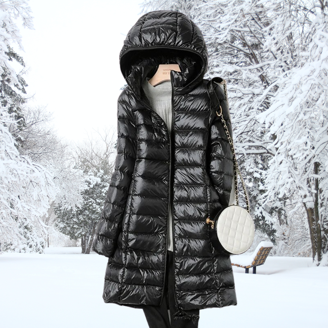 Women’s Longline Hooded Puffer Coat – Warm Quilted Layer for Winter Wear
