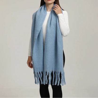 Women’s Cashmere Winter Scarf – Oversized Soft Tassel Wrap for Elegant Autumn and Winter Layering