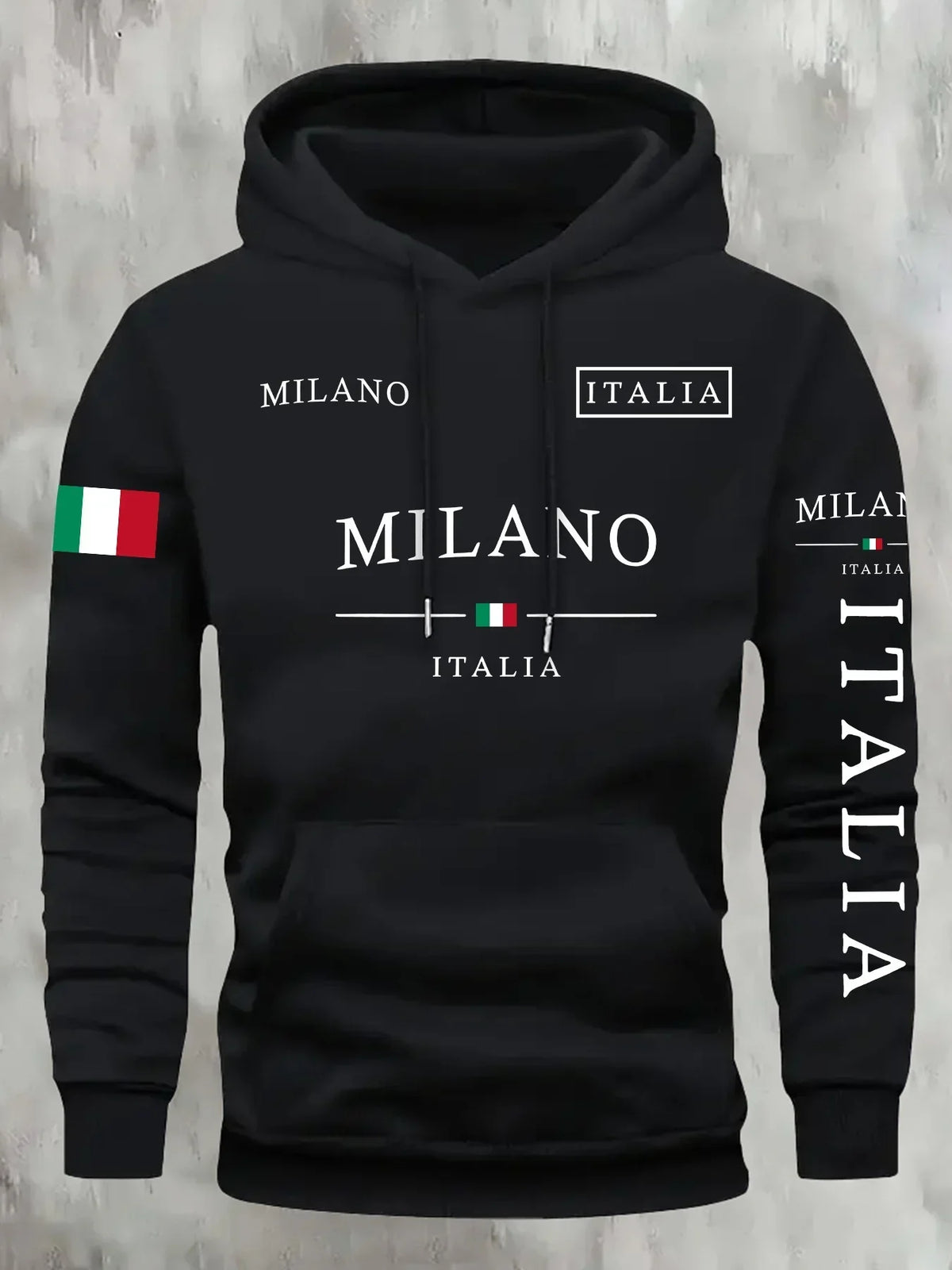 Men’s Printed Pullover Hoodie – Relaxed Fit Warm Sports Sweatshirt for Outdoor Fitness and Casual Wear