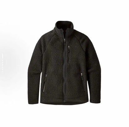 Men’s High-Neck Fleece Jacket – Full-Zip Outdoor Layer with Multiple Utility Pockets