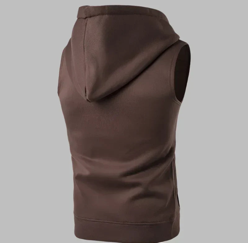 Men’s Sleeveless Zip-Up Hoodie Vest – Lightweight Layer for Casual Everyday Wear