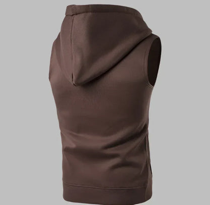 Men’s Sleeveless Zip-Up Hoodie Vest – Lightweight Layer for Casual Everyday Wear