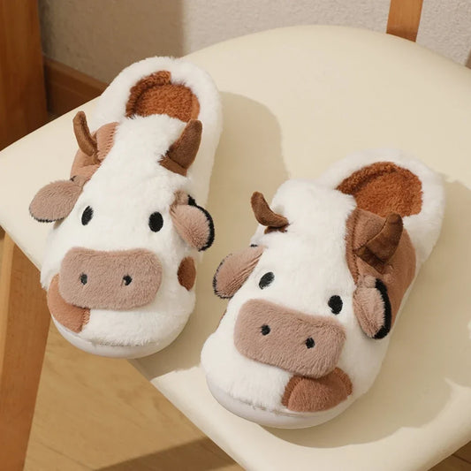 Women’s Printed Plush House Slippers – Warm Non-Slip Indoor Winter Shoes for Cosy Everyday Comfort