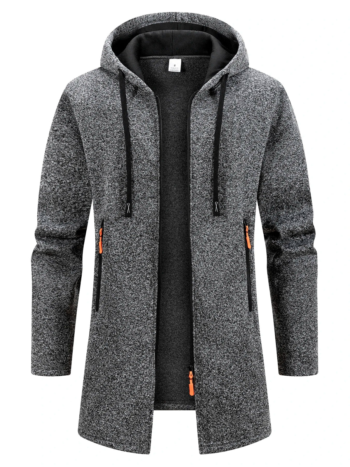 Men’s Longline Zip-Up Hoodie – Relaxed Hooded Sweatshirt Jacket for Winter Layering