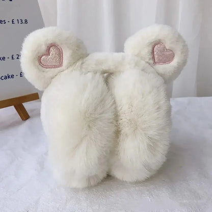 Women’s Bear Ear Winter Earmuffs – Plush Foldable Cold-Weather Ear Warmers for Outdoor Wear and Gifting